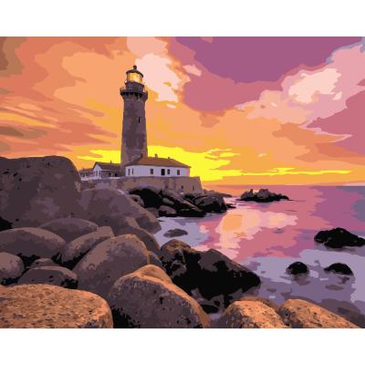 Картина за номерами Strateg Маяк на заході сонця 40 х 50 (VG035)