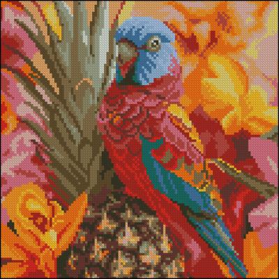 Алмазна картина Strateg Тропічна папуга 30 х 30 см (FZ3030-22)