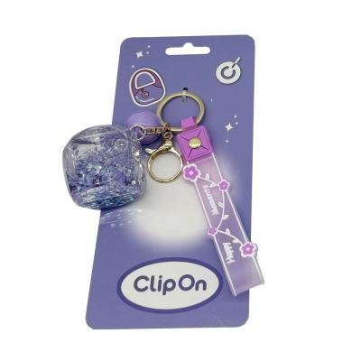Брелок Clip On Сяючий куб фіолетовий (SV22168/2)