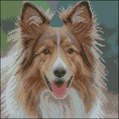 Алмазна картина Strateg Пухнастий пес 30 х 30 см (FZ3030-41)