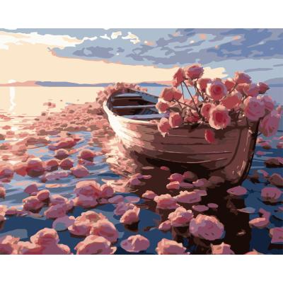 Картина за номерами Strateg Човен у квітах 40 х 50 (VG047)