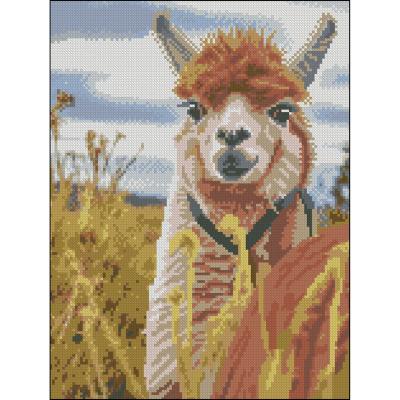 Алмазна картина Strateg Лама в горах 30 х 40 см (FZ3040-01)