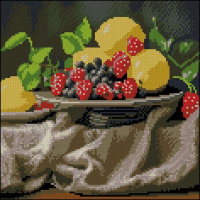 Алмазна картина Strateg Лимони та ягоди 30 х 30 см (FZ3030-17)