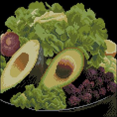 Алмазна картина Strateg Авокадо й зелень 30 х 30 см (FZ3030-35)