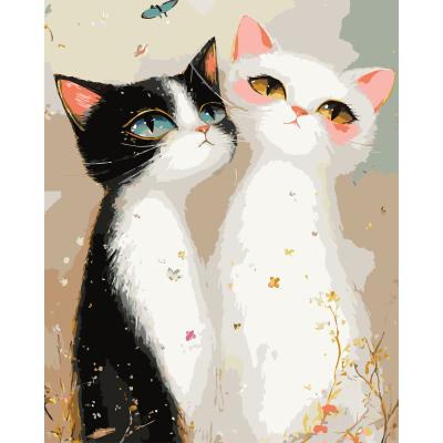 Картина за номерами Strateg Кошенята в шарфику 40 х 50 (VG029)