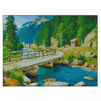 Алмазна картина Strateg Міст у горах (4823113898526)