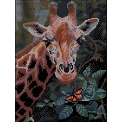 Алмазна картина Strateg Жирафа і метелик 30 х 40 см (ZAV3040-63)
