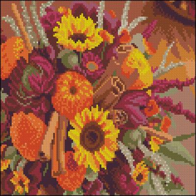Алмазна картина Strateg Осінній букет 30 х 30 см (FZ3030-37)