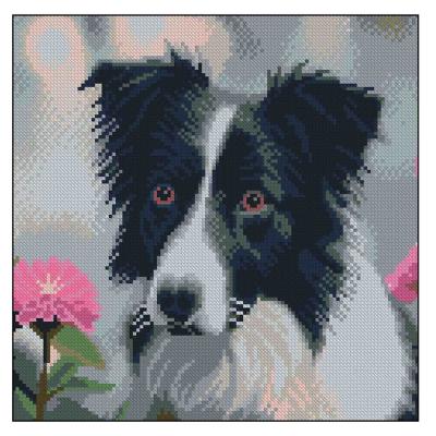 Алмазна картина Strateg Пес і жоржини (4823113897864)