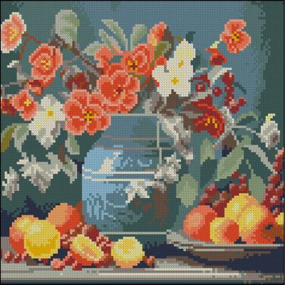 Алмазна картина Strateg Квіти й фрукти 30 х 30 см (FZ3030-23)