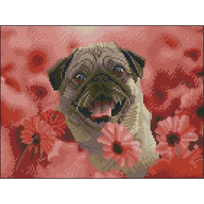 Алмазна картина Strateg Щасливий мопс 30 х 40 см (ZAV3040-62)