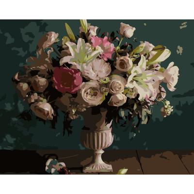 Картина за номерами Strateg Розкішний світлий букет 40 х 50 см (VG022)