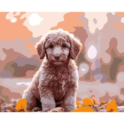 Картина за номерами Strateg Осінній песик 40 х 50 (VG041)
