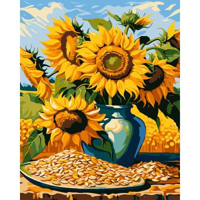 Картина за номерами Strateg Соняшники у вазі 40 х 50 см (VG027)