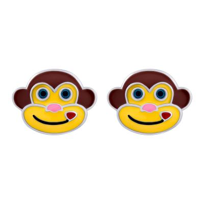 Сережки UmaUmi Zoo Мавпочка ЧіЧі з жовтою емаллю (2210000031739)