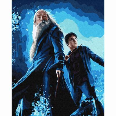 Картина за номерами Ідейка WB Harry Potter Гаррі та Дамблдор з фарбами металік 40 х 50 см (KHO8739)