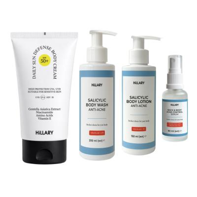 Комплекс для боротьби з акне на тілі та захисту від сонця SPF 50+ Hillary Body Acne Control & Sun Protection Complex