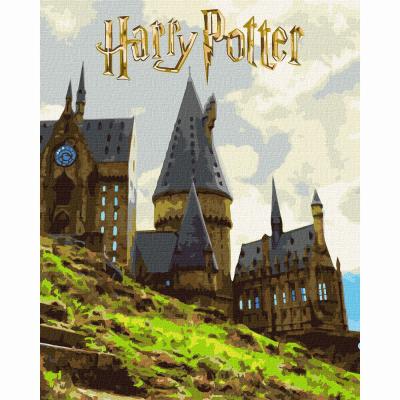 Картина за номерами Ідейка WB Harry Potter Пейзаж Гоґвортсу з фарбами металік 40 х 50 см (KHO5232)