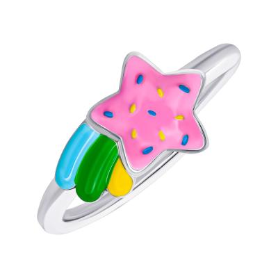 Каблучка UmaUmi Magic Комета рожева з різнокольоровою емаллю (2210000018792)