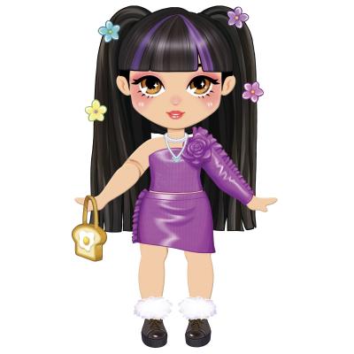Ігровий набір Barbie Стіккі Стайл Лялечка брюнетка (JMV91/1)