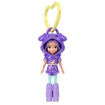 Мінілялька-брелок Polly Pocket у худі Фіолетова (JMN38/1)