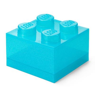 Коробка для зберігання LEGO Lifestyle Цеглинка 4 блакитний з блискітками (40090802)