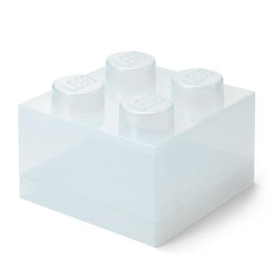 Коробка для зберігання LEGO Lifestyle Цеглинка 4 білий з блискітками (40090803)